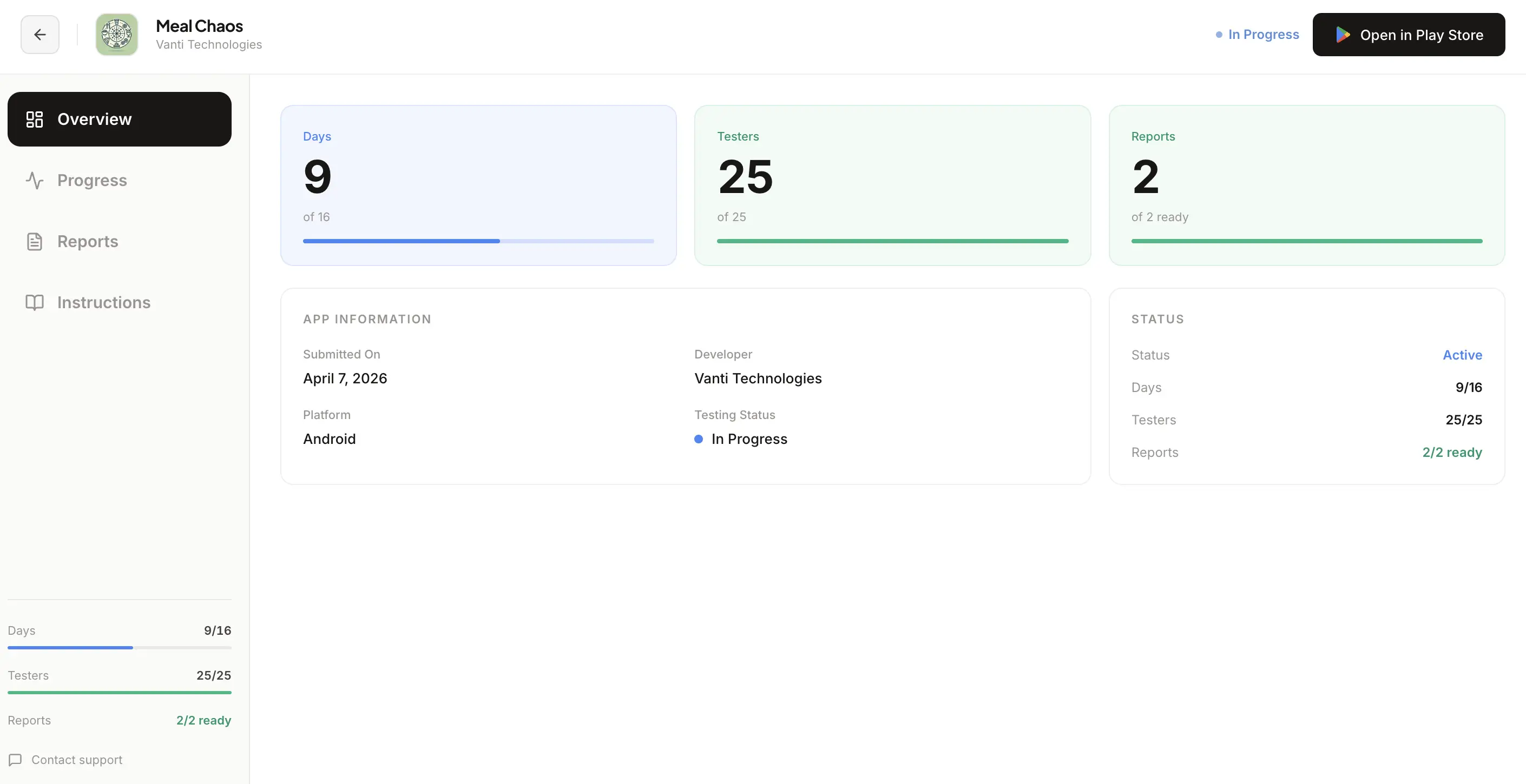 Dashboard preview